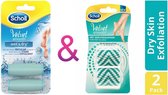 Skin Scrub navulling rollers + Scholl Velvet Smooth Verwisselbare Roller- Navulling - Extra Fijn-2 stuks- Scholl - Exfoliatie Roller Voeten En Benen 2 Stuks-Eelverwijderaar- Voetve