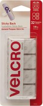 Velcro - Klittenband plakkers vierkant - Wit - 32 stuks