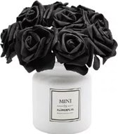 zwarte decoratie kunststof roos