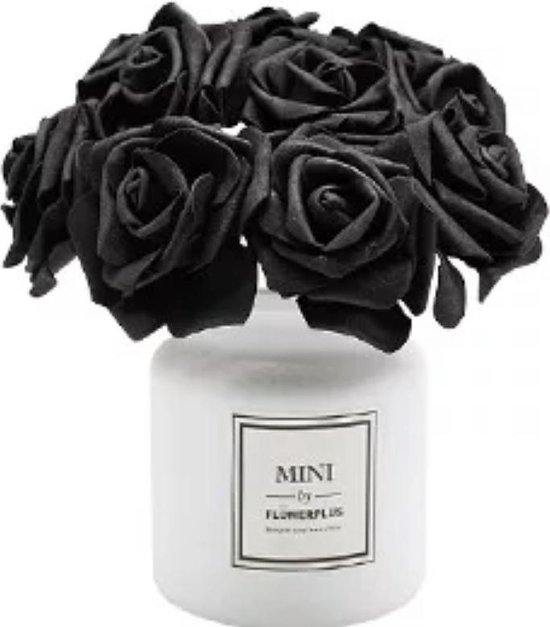 Cerebrum Eeuwigdurend Handelsmerk zwarte decoratie kunststof roos | bol.com