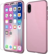 2-In-1 Screenprotector Hoesje Bescherming Protector Set Geschikt Voor Apple iPhone Xs Max - Tempered Glass Screen Protector Met Hard Cover Case Back Bescherm Hoe - Doorzichtig Gehard Glas Bes