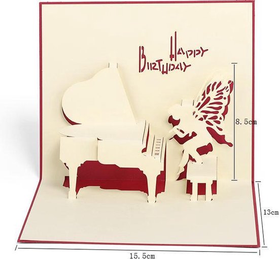 Verjaardagskaart met muziek, 3D pop-up verjaardagskaarten, muziek voor meisjes en kinderen, zingende kaart, verjaardagscadeaus voor 1 jaar, 2/3/4/5/6/7/8/9 jaar, meisjes, dochter, kleinkind, nichtje