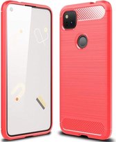 Google Pixel 4A Hoesje Geborsteld TPU Flexibel Rood