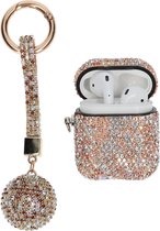 AirPods Case "Bling Bling" GOUD - Airpods hoesje met hanger - Airpods case - Beschermhoes voor AirPods 1/2