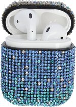 AirPods Case "Bling Bling" BLAUW - Airpods hoesje - Airpods case - Beschermhoes voor AirPods 1/2