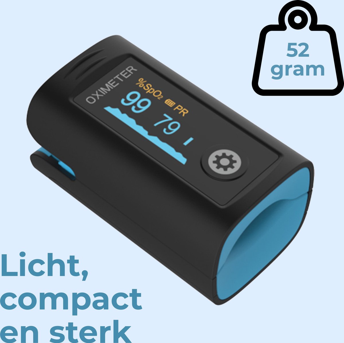 Complete Saturatiemeter met app Digitale Oximeter Automatisch Aan en Uit bol Complete Saturatiemeter met app Digitale Oximeter Automatisch Aan en Uit bol