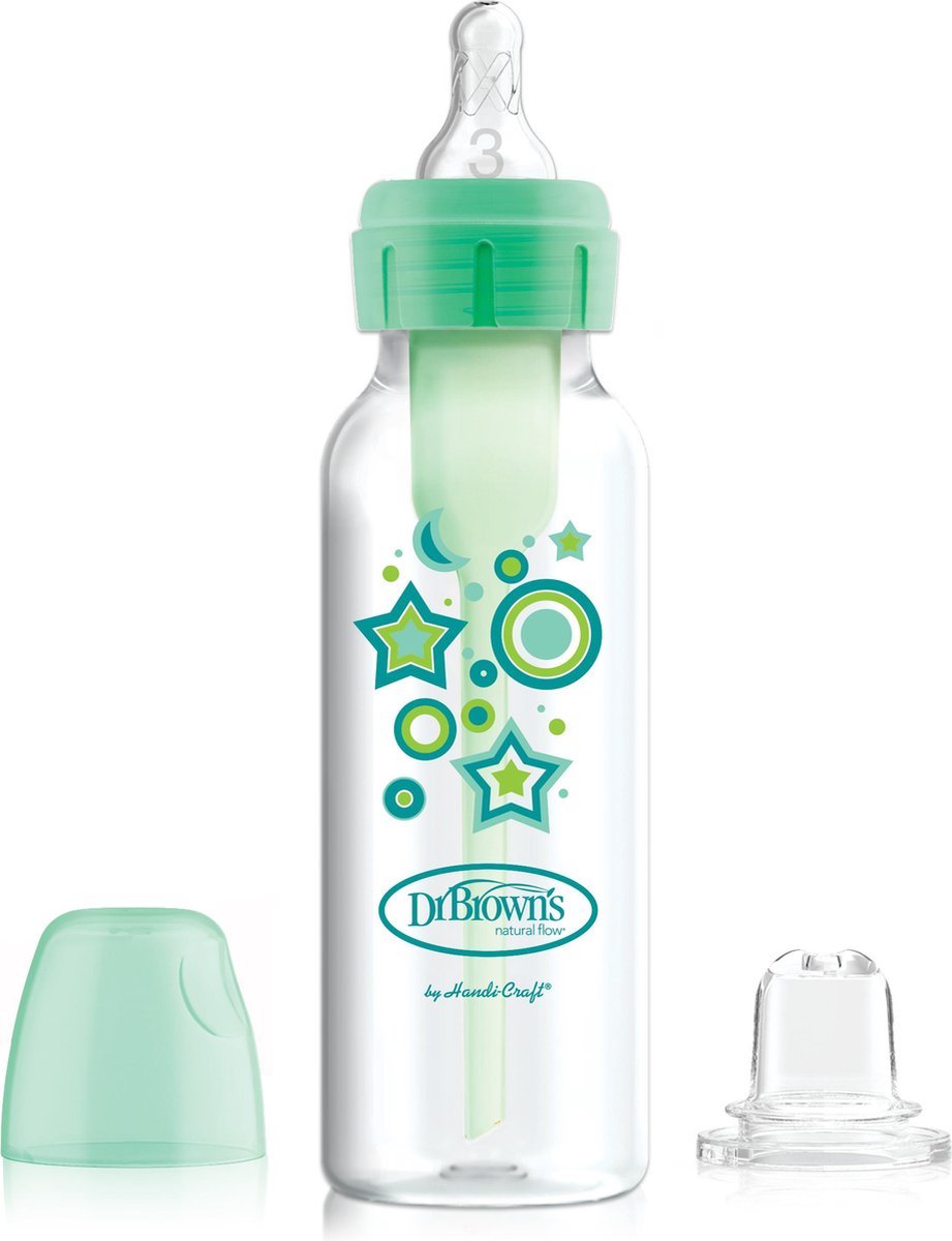 Bol.com Dr. Brown’s Bottle to Sippy Starter Kit Babyfles - Smalle halsfles - 250 ml - Groen aanbieding