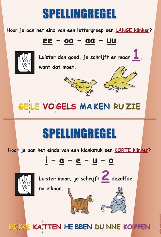 Gelamineerde Educatieve Poster Spelling Taal - Posterindeklas.nl