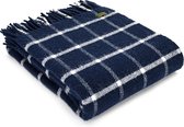 Schitterende Wollen Plaid | Chequered Check Navy (Blauw) | 100% nieuw wol | Made in the UK