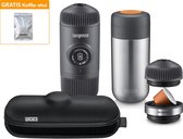 Wacaco Nanopresso Vessel Plus - Zwart - GRATIS Kyboka® Koffie-etui - Voordeelset - NS adapter - Nanovessel - M-case - Portable espresso maker - Thermosfles - Nespresso - Festival - Auto acces