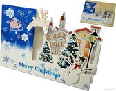 Popcards popup kerstkaarten – Prachtige 3D Kerstkaart Romantische kerst Merry Christmas pop-up kaart 3D wenskaart