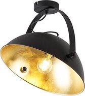 QAZQA magnax - Industriele Plafondlamp - 1 lichts - L 40.5 cm - Zwart - Industrieel -  Woonkamer | Slaapkamer | Keuken