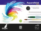Kangaro aquarelpapier - 32x24cm - 300 grams - 16 vel - zwart - zuurvrij - K-5312