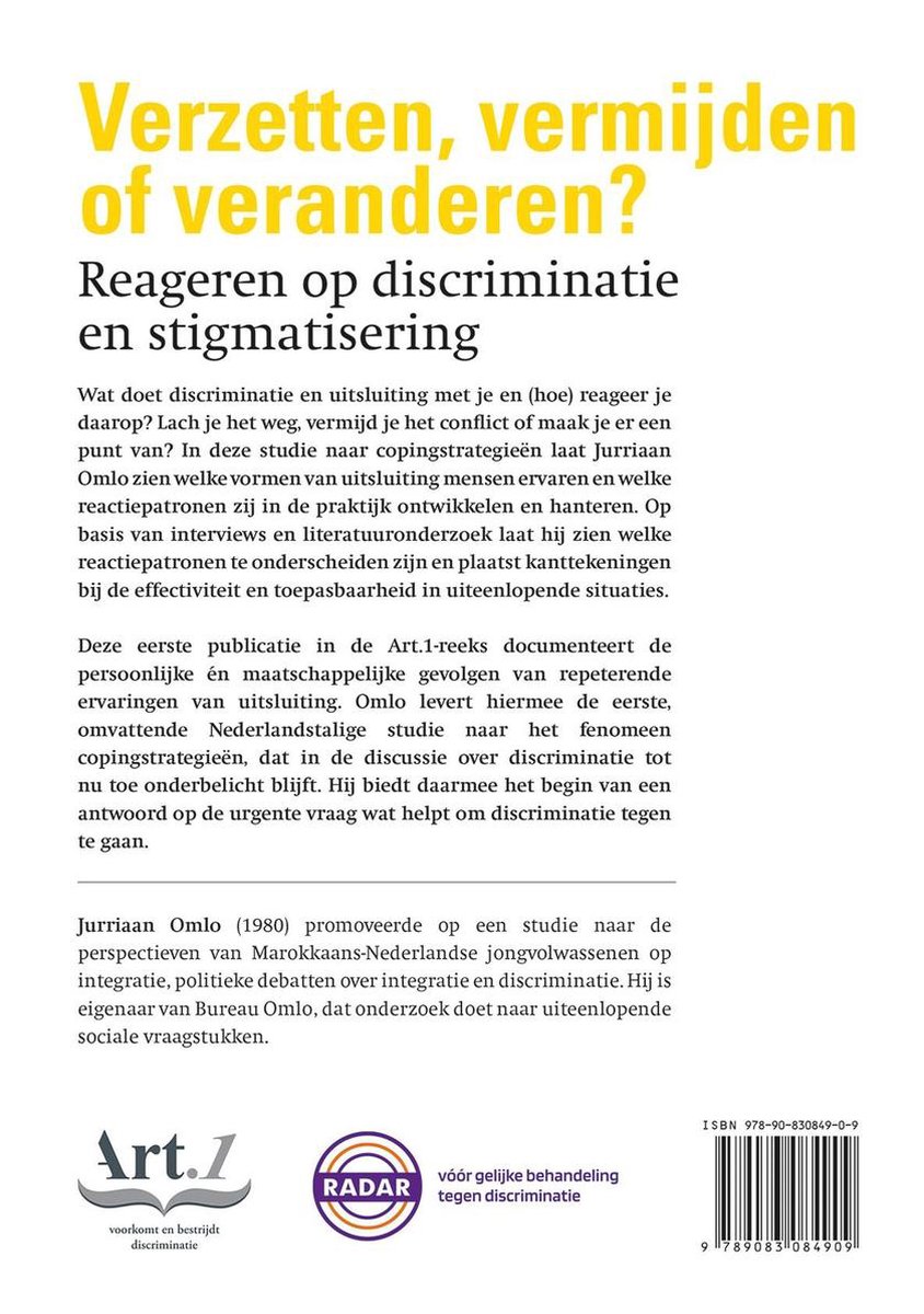 Verzetten, vermijden of veranderen? - back cover