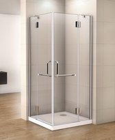 dubbele deur douchecabine 80x80x190cm,draaideur hoekinstap,8mm helder veiligheidsglas nano easyclean antikalk