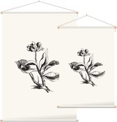 Eiloof zwart-wit (Ivy Berries) - Foto op Textielposter - 60 x 90 cm