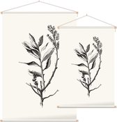 Wilde Gagel zwart-wit (Dutch Myrtle) - Foto op Textielposter - 90 x 135 cm