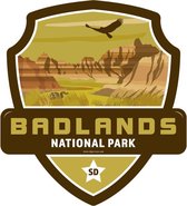 Signs-USA - Landmark BADLANDS National Park - Wandbord - 28 x 31 cm