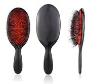 Professionele Grote Boar Bristle Nylon Borstel | Haarborstel - Tangle Teezer - Styling Borstel – Salon Pro – Hair Extensions Paddle Brush – Anti Klit - Varkenshaar | Zwart