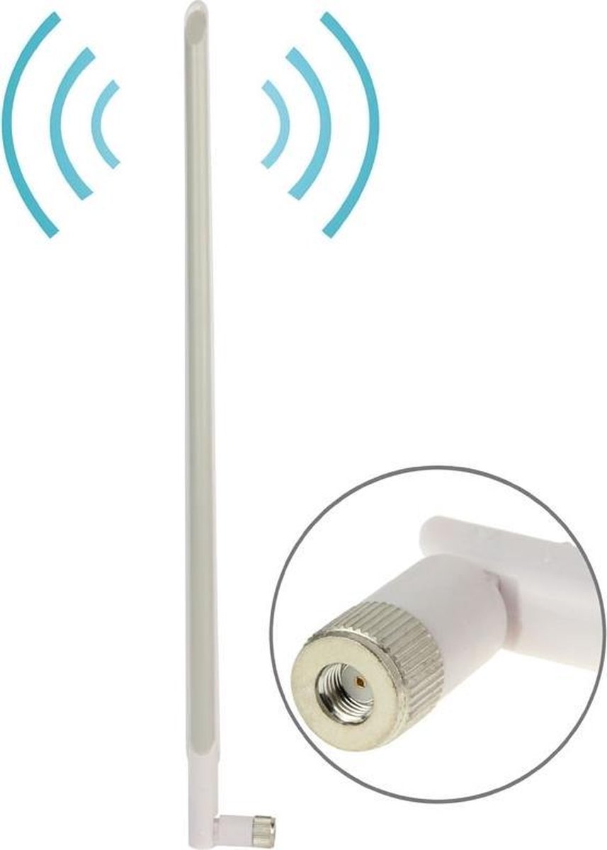 2,4 GHz draadloze 15dBi RP-SMA mannelijke netwerkantenne (wit)