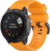 Let op type!! Voor Garmin Fenix 6X 26mm Quick Release Officiële Texture Polsband Watchband met Plastic Button (Amber Yellow)