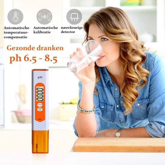 Professionele ph meter - digitale ph meter- +INCL 3 kalibratie poeders- Wit