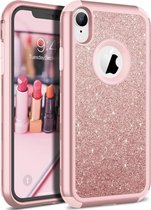 Apple iPhone XR Glitter Back over - Roze - PC Hard - Shockproof