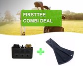 Firsttee - COMBI DEAL - AANBIEDING - Handdoek & 3 in 1 Cleaner - INCLUSIEF Ophanghaak - Golfhanddoek 60 x 40 cm - Goed Absorberend  & Snel Drogend - Golf accessoires - Golfset - Sc