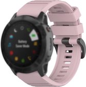 Let op type!! Voor Garmin Fenix 6X 26mm Quick Release Officiële Texture Polsband Watchband met Plastic Button (Rose Pink)