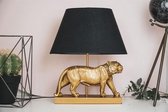 Housevitamin bureaulamp / tafellamp tijger goud - lamp met zwarte lampenkap - 48cm hoog