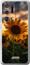 Huawei P40 Pro+ Hoesje Transparant TPU Case - Sunset Sunflower #ffffff