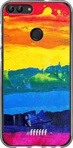 Huawei P Smart (2018) Hoesje Transparant TPU Case - Rainbow Canvas #ffffff