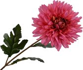 Silk-ka Kunstbloem-Zijden Bloem-Chrysant Steel Zijde Roze 62 cm Voordeelaanbod per 2 stuks