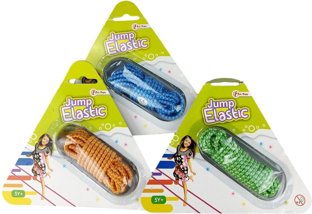 Toi-toys Springelastiek Junior - Multicolor - 300 cm - Assorti