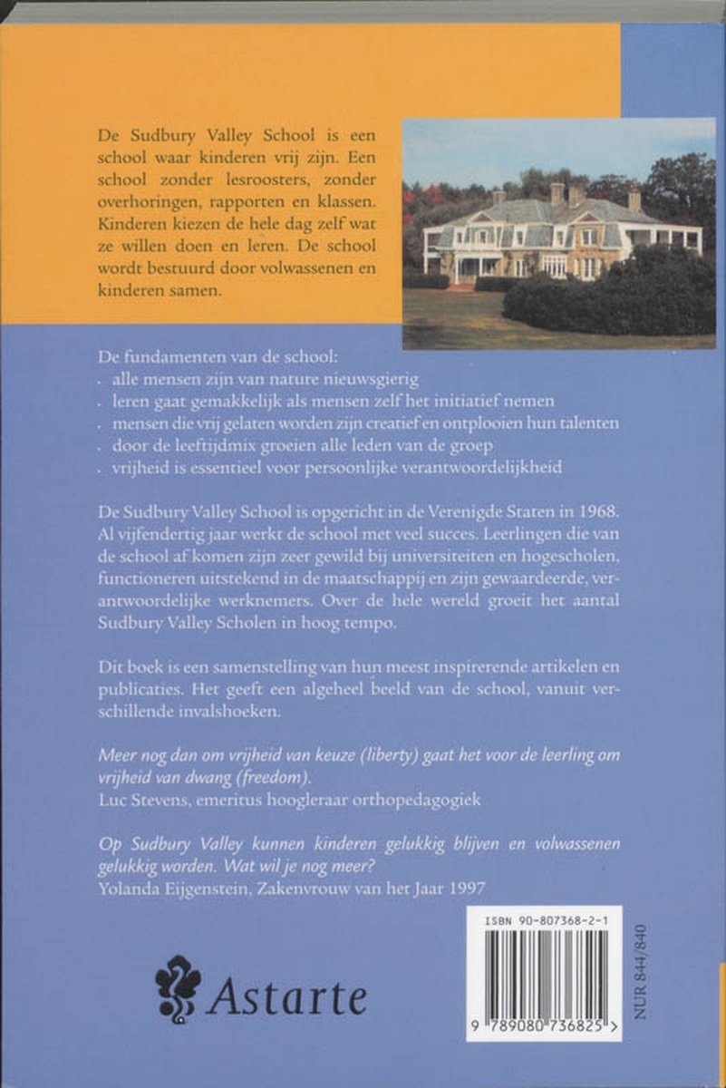 De Vrijheid Van De Sudbury Valley School - back cover