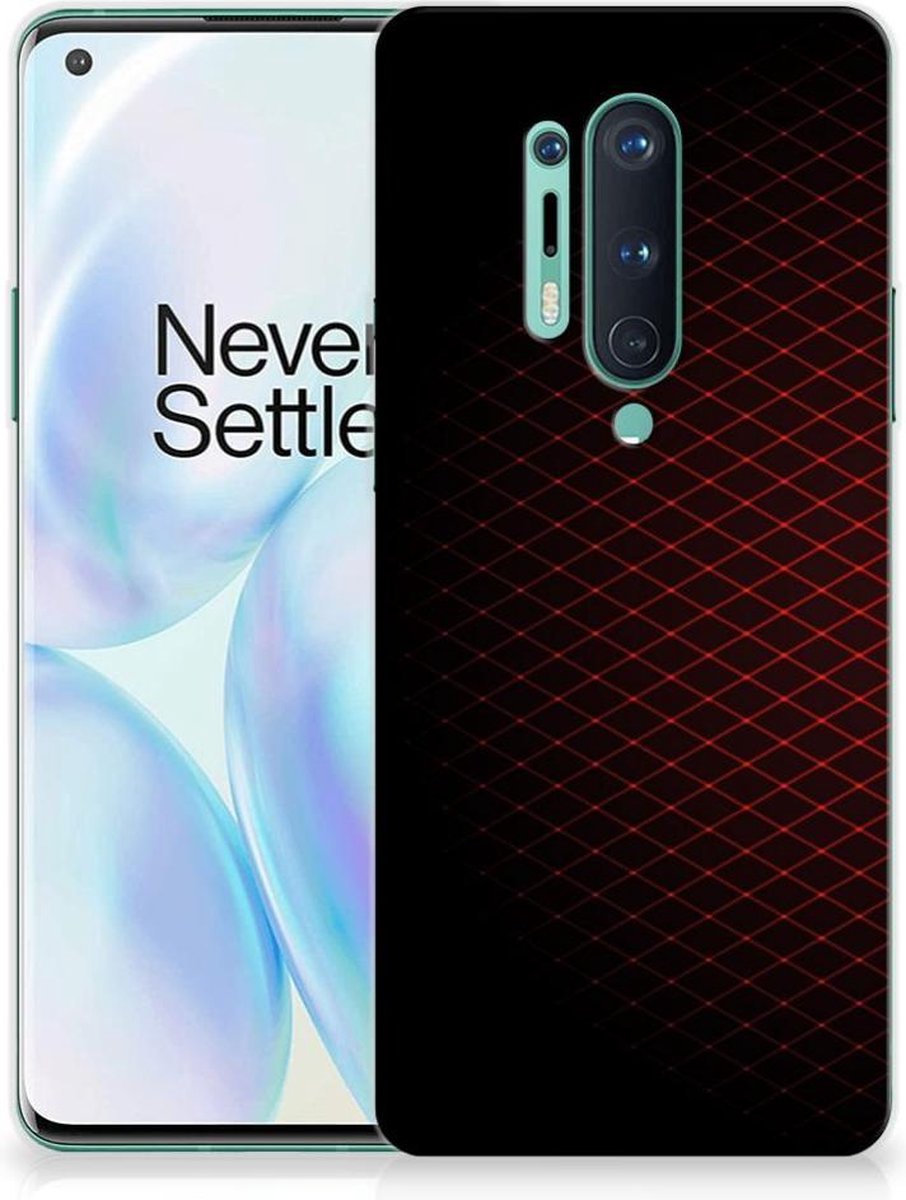 OnePlus 8 Pro TPU bumper Geruit Rood