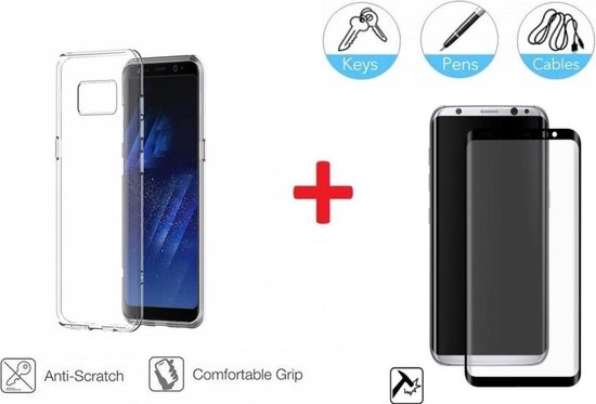 2-In-1 Screen Protector Protection Protector Set pour Samsung Galaxy S8 -  Full Cover... | bol.com