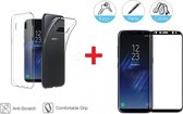 2-In-1 Screenprotector Hoesje Bescherming Protector Set Geschikt Voor Samsung Galaxy S8 Plus - Full Cover 3D Edge Tempered Glass Screen Protector Siliconen Back Bescherm Hoes Cover