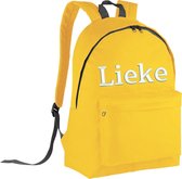 schooltas met naam geel| geborduurd | 16 verschillende kleuren | gepersonaliseerd