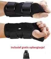 Premium Verstelbare Carpale Tunnel PolsBrace Links / Rechts - Maat S/M- Zwart - Wasbaar Polsbandage