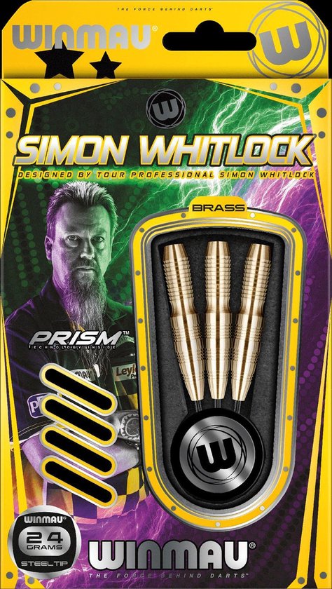 Thumbnail van een extra afbeelding van het spel Winmau Simon Whitlock brass steeltip darts 24gr