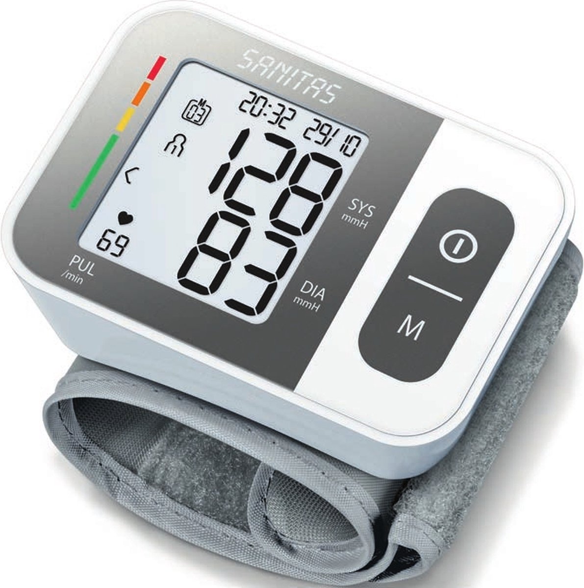 Sanitas SBC 15 Bloeddrukmeter pols - Hartslagmeter - Onregelmatige hartslag - Risico-indicator - 2 Gebruikersgeheugen - Manchet pols 14-19,5 cm - Incl. batterijen - 2 Jaar garantie