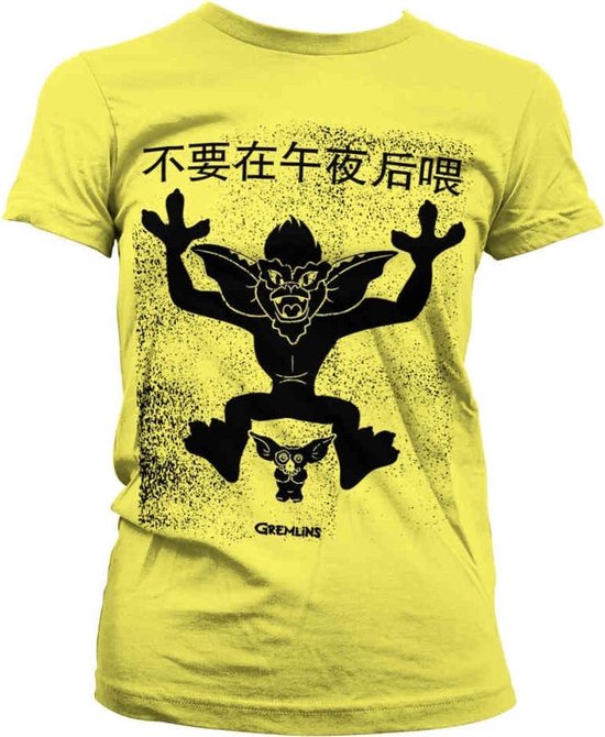 Gremlins Dames Tshirt -S- Chinese Poster Geel