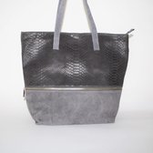 Kosmeoo Bags Dames Shopper Leer Antraciet