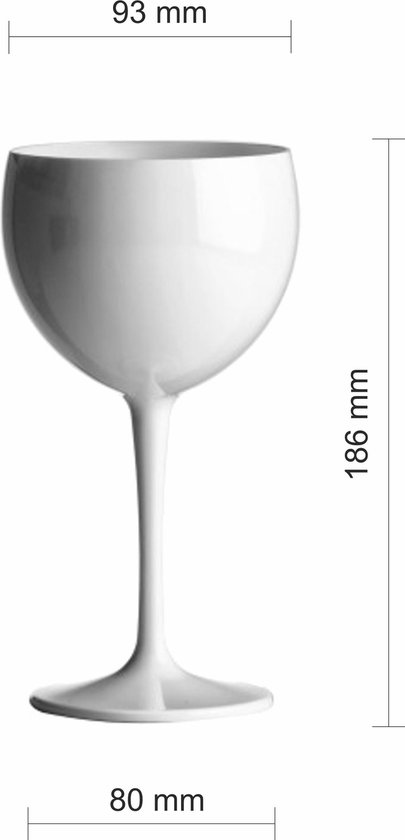 Vin plastique - verres à gin blanc 40cl Incassable - 6 pièces | bol.com