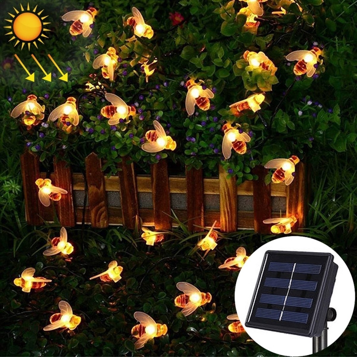 Éclairage de jardin à led Solar, Guirlandes lumineuses à énergie solaire  Raindrop