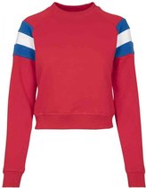 Urban Classics Sweater/trui -L- Sleeve Stripe Crew Rood/Blauw