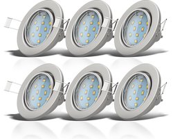 B.K.Licht - Inbouwspots - LED - 6 stuks - ronde - vor binnen - met GU10 - kantelbaar - spotjes inbouw - IP23 - Ø8.6cm - 3.000K - 250Lm - 3W