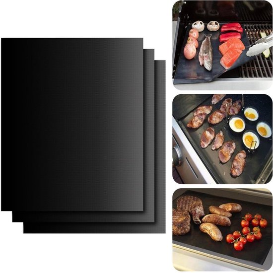 SPECIALE PRIJS: BBQ anti-aanbak grill mat Set van 4 stuks | Non-stick grill  mat | Anti... | bol.com