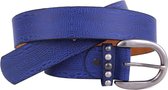 Riem met Slangenprint - Echt Leer / Leder - 105x3,5 cm - Blauw